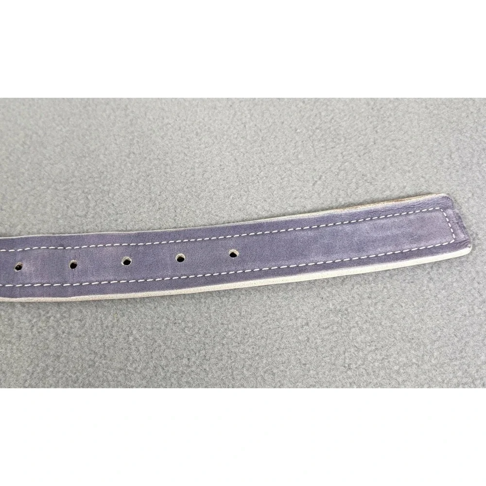 Allen Edmonds Soap Creek Blue Suede Leather Belt Mens 44 Made In USA Luxury